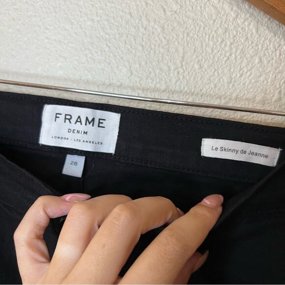 Frame Le skinny de Jeanne black step hem jeans 28 - Picture 5 of 6